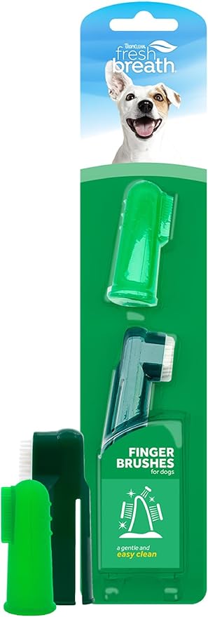 TropiClean Fresh Breath Finger Toothbrushes for Dogs &amp; Puppies | Gentle Soft Toothbrush Alternative for Easy Teeth Cleaning