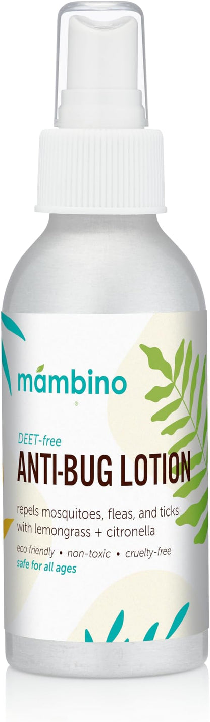 Anti-Bug Lotion DEET-Free – All-Natural Bug Lotion Travel Size Made with Nourishing Essential Oils – Bug Repellent for Babies, Kids, Adults, Camping, &amp; More by Mambino Organics, 4oz