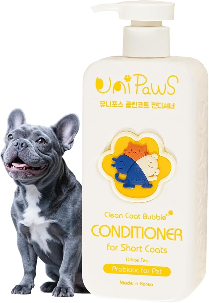 Unipaws Probiotic Short-Haired Dog Conditioner – Degreasing, Soothing &amp; Anti-Shedding for Red, Itchy Skin, Vegan Calendula, Coconut &amp; Oatmeal – EWG Green &amp; Medicated, Made in Korea, 16.9 Fl Oz