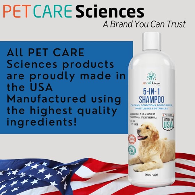 Gallon Bottle 5 in 1 Dog Shampoo for Itchy Skin - Sensitive Skin Dog Shampoo for Smelly Dogs - Dog Shampoos &amp; Conditioners - Made in The USA