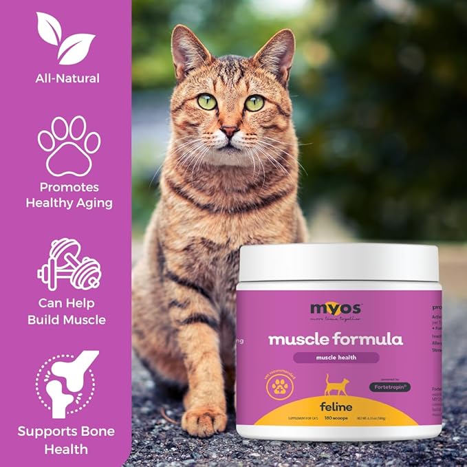 Powered by Fortetropin for Senior Cats - Aids Weight Gain, Muscle Growth &amp; Mobility Support - Natural, Cat Nutritional Supplement - 180 Servings