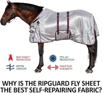 Dura-Tech RipGuard Adjusta-Fit Horse Fly Sheets | Self-Repairing Durability | Enhanced UV &amp; Insect Protection | Ideal for All Horse Breeds