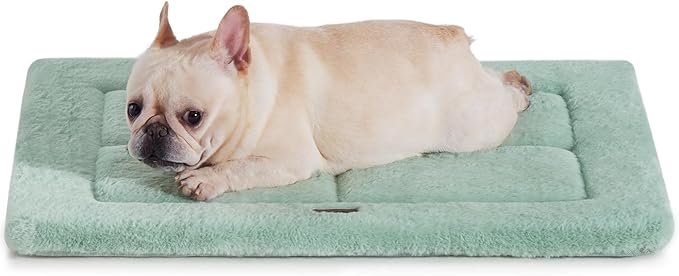 Made4Pets Dog Crate Pad Bed for Medium Dogs, Washable &amp; Reversible, Anti-Slip Kennel Mat for Cozy Sleeping, Soft Fluffy Dog Bed for Indoor &amp; Outdoor Use, 29"x21", Green