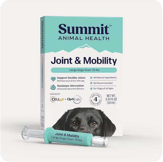 Summit Canine Joint and Mobility Supplement for Large Dogs, All Natural Liquid Chondroitin with Liposomal Delivery for Arthritis, Hip &amp; Joint Support Vitamin, (Dogs 75+lbs)