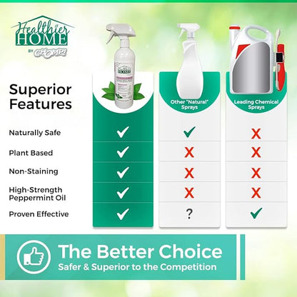 CHOMP! Travel Size Bed Bug &amp; Insect Repellent, Natural, TSA Approved Indoor Pest Control Spray for Travel &amp; Home, Plant-Based Dust Mite, Ant, Spider, Fly Killer, Peppermint Scent, 3.4 Fl Oz