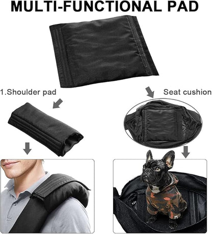 Tomkas Small Dog Sling Carrier - Zipper pocket &amp; Adjustable strap &amp; Zip Pocket - for 8 - 15 lbs pets(Black)Pupppy