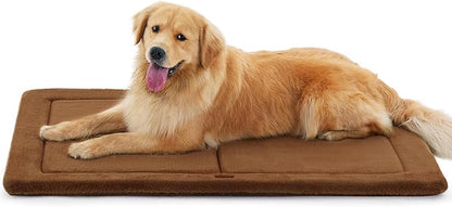 Made4Pets Dog Crate Pad Bed for Large Dogs, Washable &amp; Reversible, Anti-Slip Kennel Mat for Cozy Sleeping, Soft Fluffy Dog Bed for Indoor &amp; Outdoor Use, 41"x29", Brown