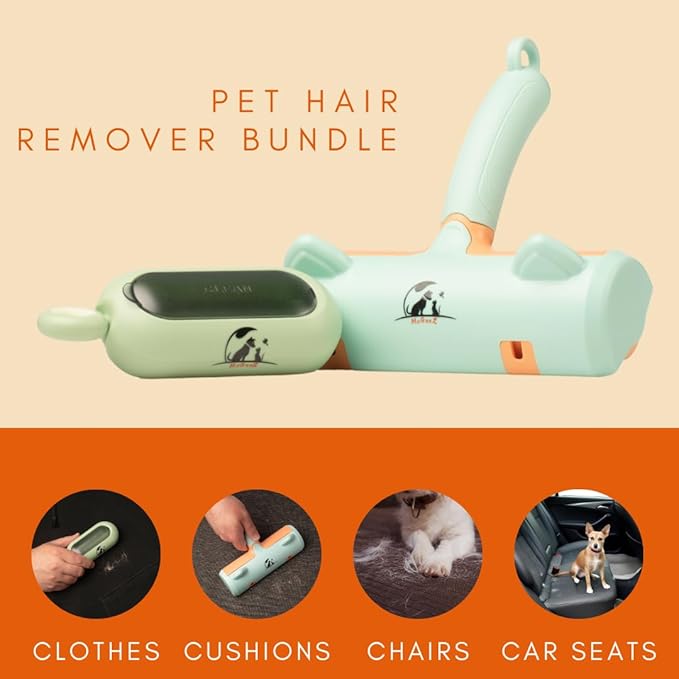Pet Hair Remover Roller – Reusable Fur Removal Tool for Clothing, Furniture, Carpets &amp; Cars | Perfect for Dog &amp; Cat Hair with Ergonomic Design