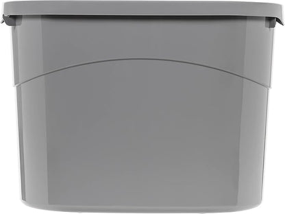 Amazon Basics Large Cat Litter Box with High Sides, Top Entry, Includes Scoop, 20.5 x 14.75 x 14.38 inches, Grey