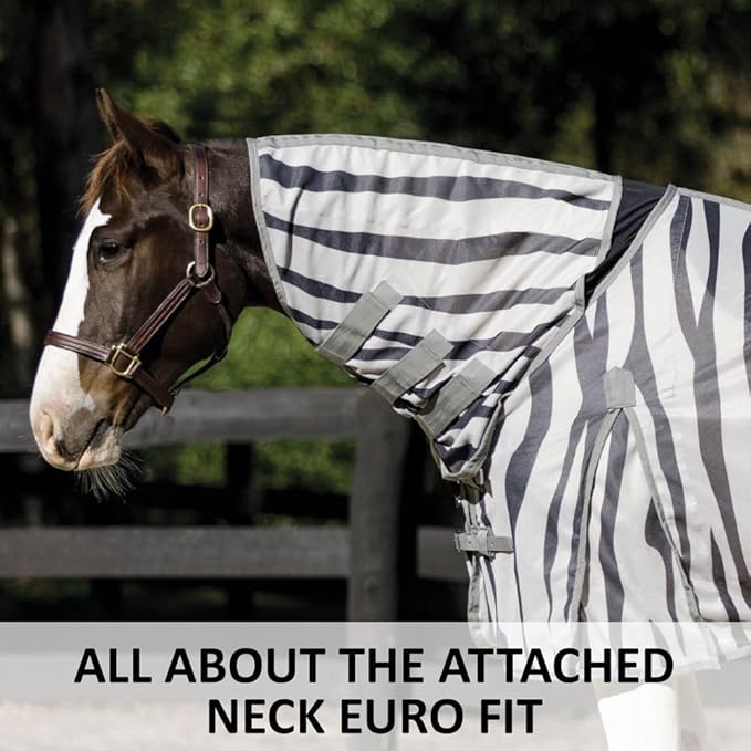Schneiders Soft Interlock Mesh II Zebra Horse Fly Sheets | Striking Zebra Pattern for Fly Deterrence &amp; Superior UV Protection