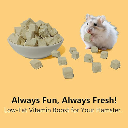 Freeze-Dried Tofu Hamster Treats, Grain-Free &amp; Healthy Chews, High Protein Natural Snacks for Small Pets, Rabbits, Gerbils, Mice Degus, Chinchilla, 4.5 oz Pack