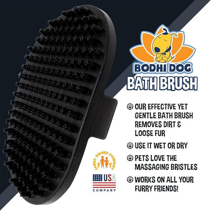 Bodhi Dog Shampoo Brush - Pet Grooming &amp; Bath Supplies for Dogs and Cats - Bath Brush for Long &amp; Short Hair - Premium Scrubber for Shower, Bathing &amp; Massage (One Pack, Black)