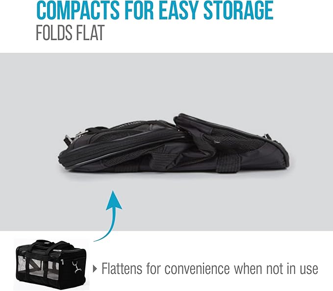 Sherpa Original Deluxe Travel Pet Carrier, Airline Approved &amp; Guaranteed On Board - Black, Small