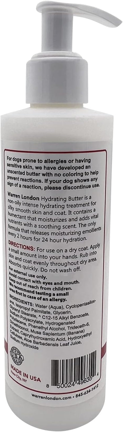 Warren London Hydrating Butter Leave in Pet Conditioner for Dogs | Lotion for Skin and Coat | Aloe Puppy &amp; Dog Conditioner for Hair Detangler, Dry Skin, &amp; Dandruff | Unscented 8oz