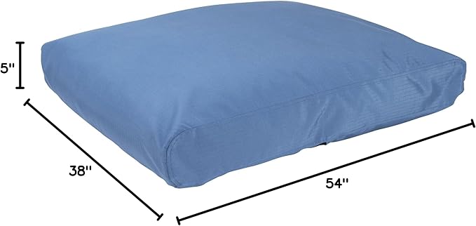 K9 Ballistics Tough Rectangle Pillow XL Dog Bed - Removable Cover, Washable, Durable &amp; Water Resistant Dog Bed Made for X-Large Dogs 54"x38", Blue Quartz