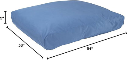 K9 Ballistics Tough Rectangle Pillow XL Dog Bed - Removable Cover, Washable, Durable &amp; Water Resistant Dog Bed Made for X-Large Dogs 54"x38", Blue Quartz