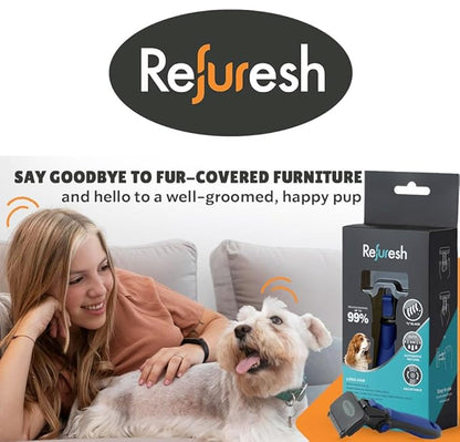 Deshedding Dog Brush for Long Hair (Small,Blue) – Gentle Deshedding tool for Dogs &amp; Cats – Reduces shedding, without damaging topcoat. Removes Loose Fur &amp; Dead Undercoat.