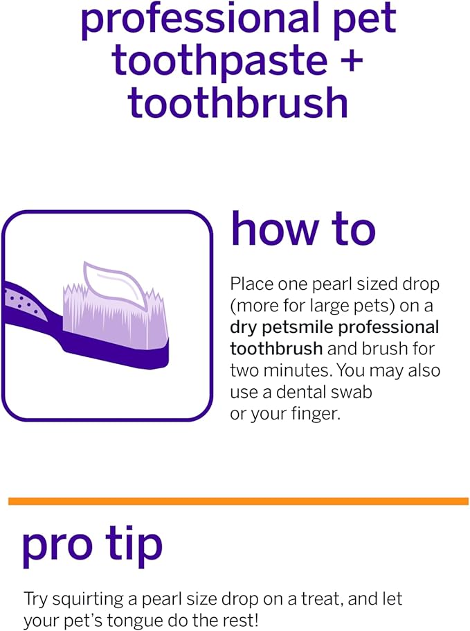Petsmile Professional Pet Teeth Brushing Kit for Cats &amp; Dogs - Only VOHC Accepted Toothpaste &amp; Patented Toothbrush - Proven to Control Plaque &amp; Tartar Calprox Formula (Say Cheese, 4.2 Oz)