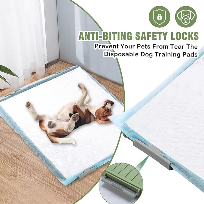 Puppy Pads &amp; Holder Set – Includes 20 Extra Large 30×36in Pee Pads, Anti-Slip Leak-Proof Pee Pad Holder with Secure Lock for Puppies &amp; Large Dogs and All Breeds