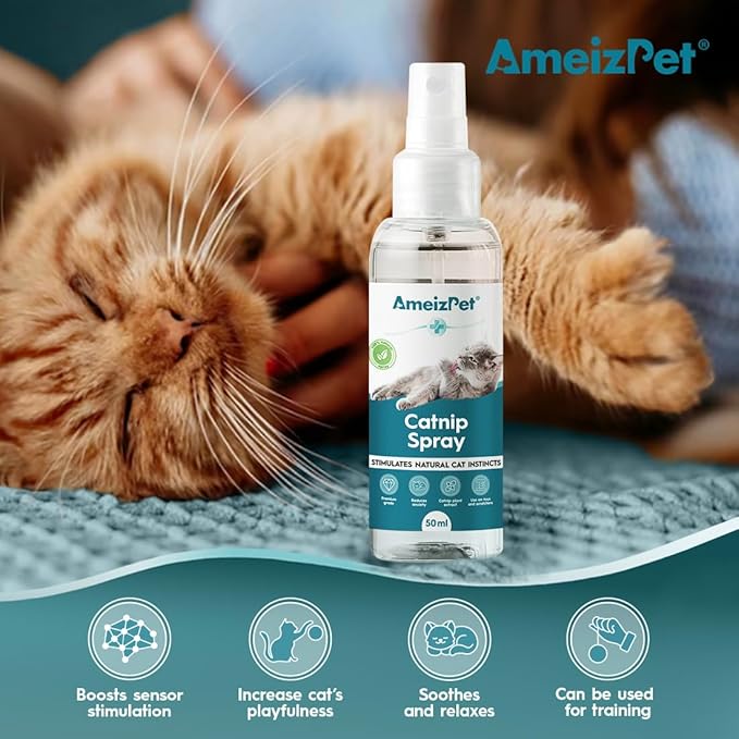 Catnip Spray for Cats, Cat Scratching Sprays, Transparent Cat &amp; Kitten Behaviour Spray 50 ml (1.69 Oz)