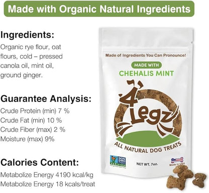 Chehalis Mint Dog Treats – Healthy, Crunchy, Vegan Biscuits with Whole &amp; Real Ingredients – All Natural &amp; USA‐Baked, (7 Ounce, Pack of 3)
