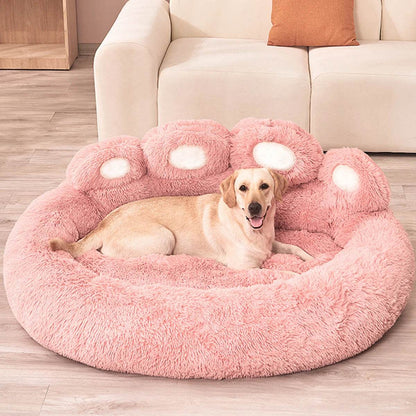 Big Paw Plush Pet Sofa Bed – Washable Dog &amp; Cat Bed with Calming Raised Edges (Small to XL)