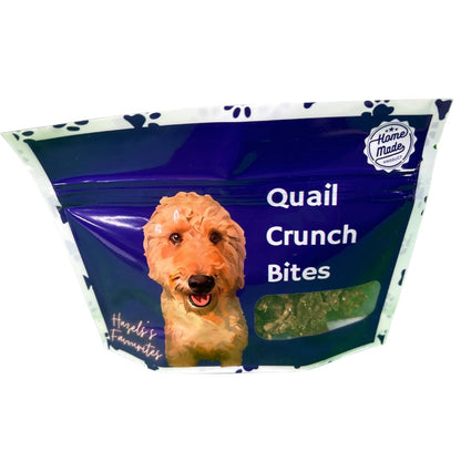 Quail Crunch Bites: Gourmet Dehydrated Dog Treats with Quail Meat &amp; Shells | Premium Healthy Dog Treats for Training | Organic Ingredients for a Happy Palate