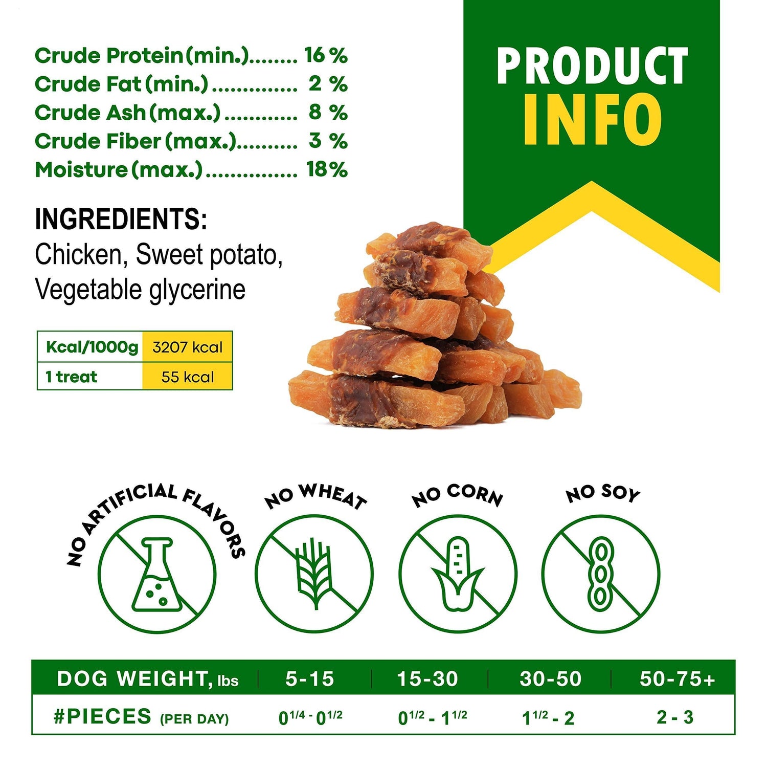 Sweet Potato &amp; Chicken Chews for Dogs Grain-Free Treats