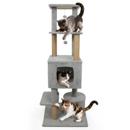 64 Inch Cat Tower with Jute Scratching Posts