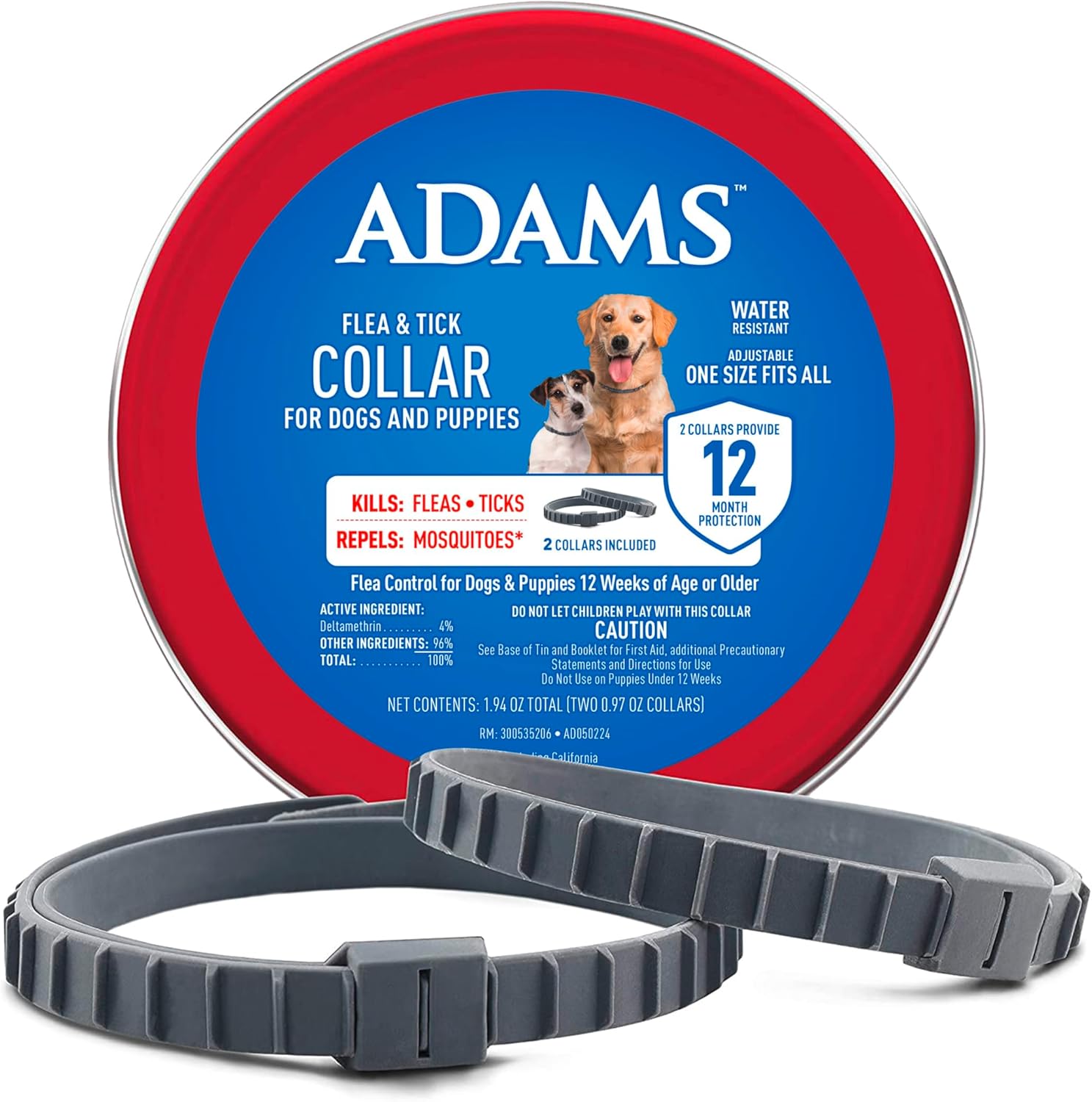 Adams Flea &amp; Tick Collar for Dogs &amp; Puppies Flea Collar Protection 2 Count