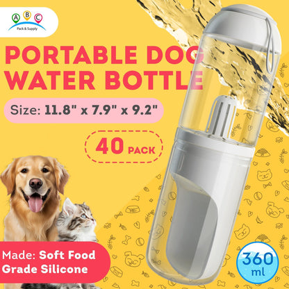 Portable Dog Water Bottle Dispenser 12 oz Silicone Strap &amp; Filter