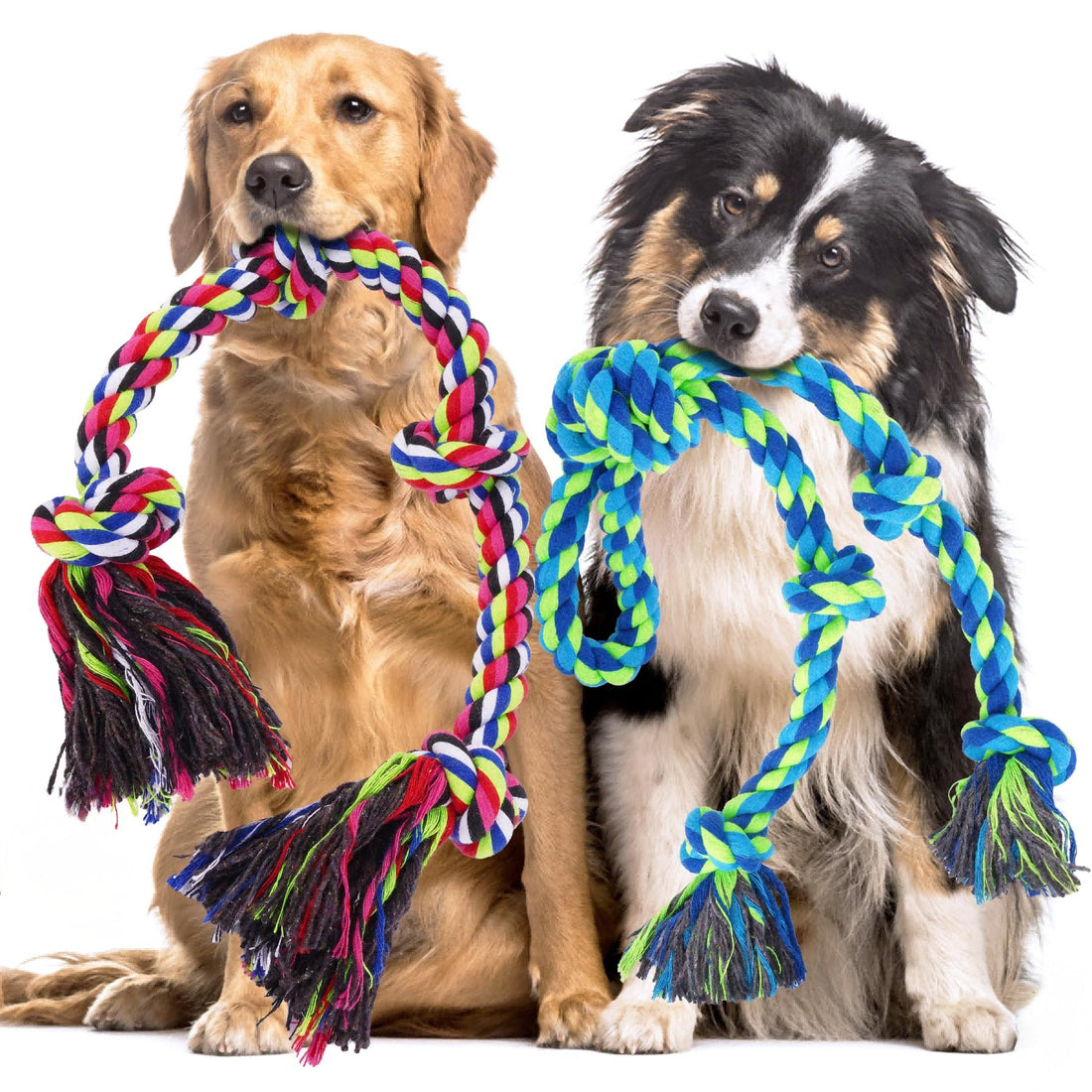 Tough Dog Rope Toys For Aggressive Chewers, Tough Tug Of War Dog Toys For Large, Medium &amp; Small Dogs