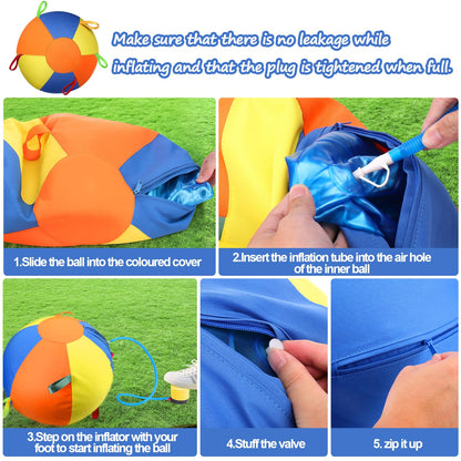Herding Ball For Dogs, Large Dog Ball With Handles For Outdoor Play, Indestructible Training Toy Balls For Australian Shepherd, Interactive Toy Balls For Medium &amp; Large Dogs