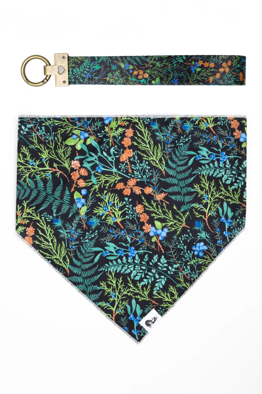 Magical Fern Forest Dog Bandana &amp; Matching Keychain