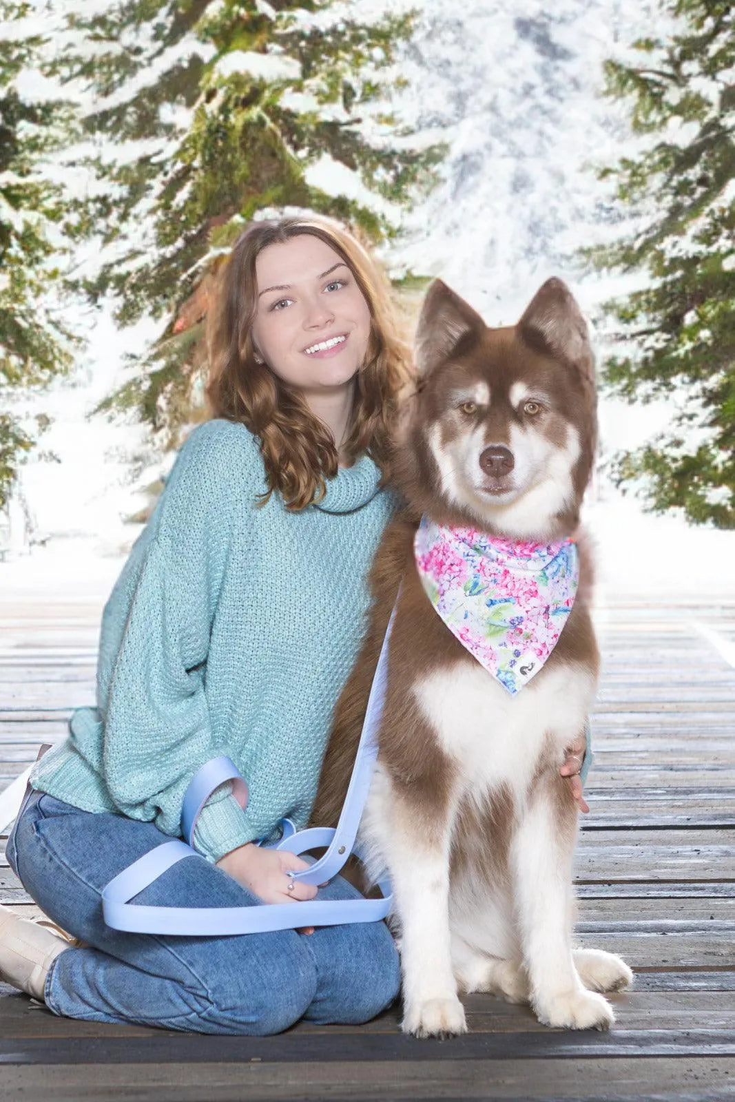 Hydrangea Haven Dog Bandana &amp; Matching Keychain