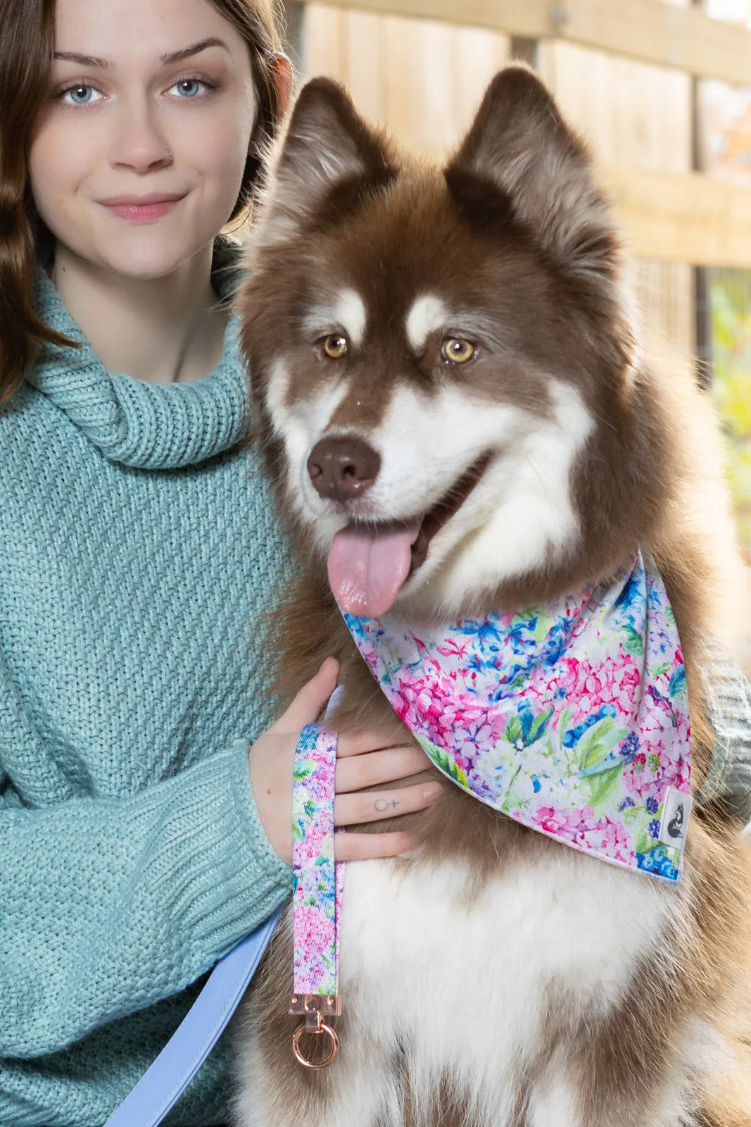Hydrangea Haven Dog Bandana &amp; Matching Keychain