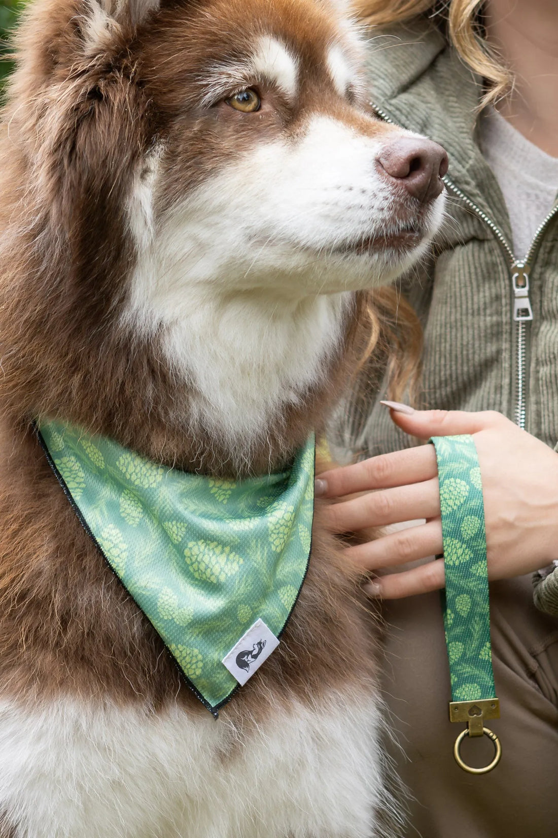 Pine Cone Pup Bandana &amp; Matching Keychain