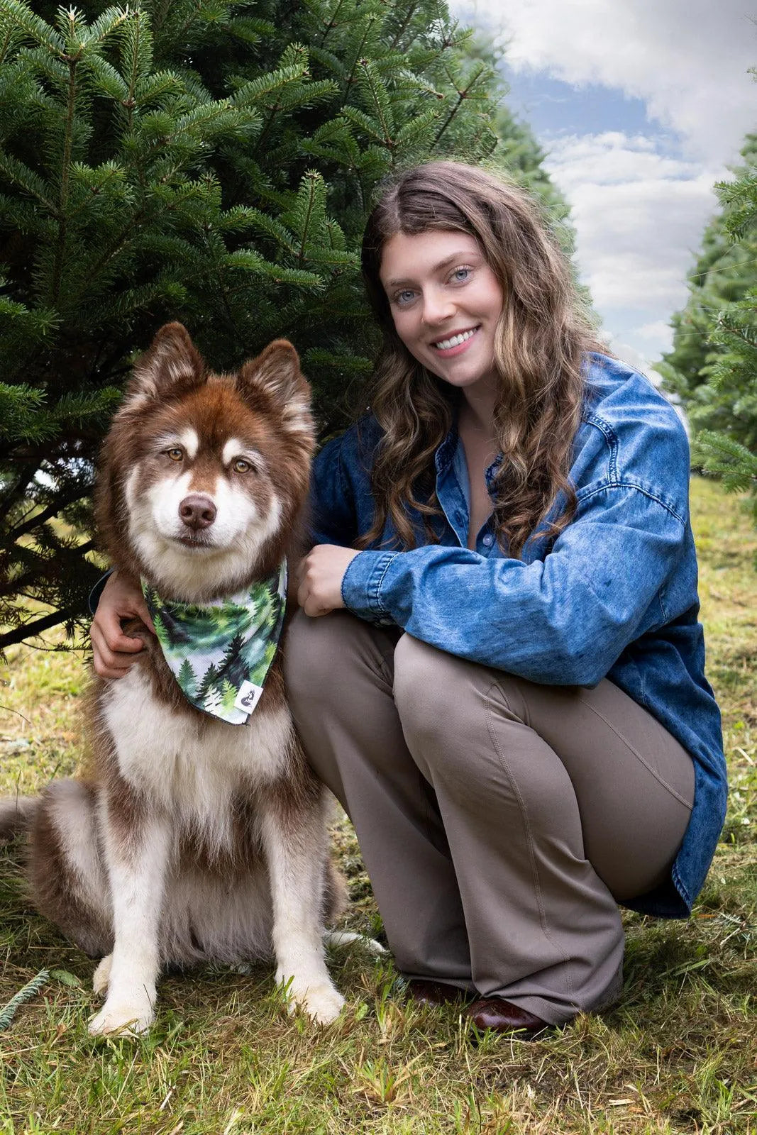 Evergreen Explorer Dog Bandana &amp; Matching Keychain