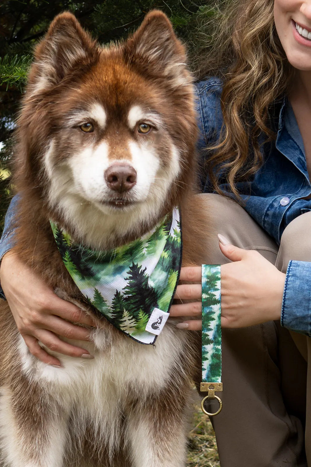 Evergreen Explorer Dog Bandana &amp; Matching Keychain
