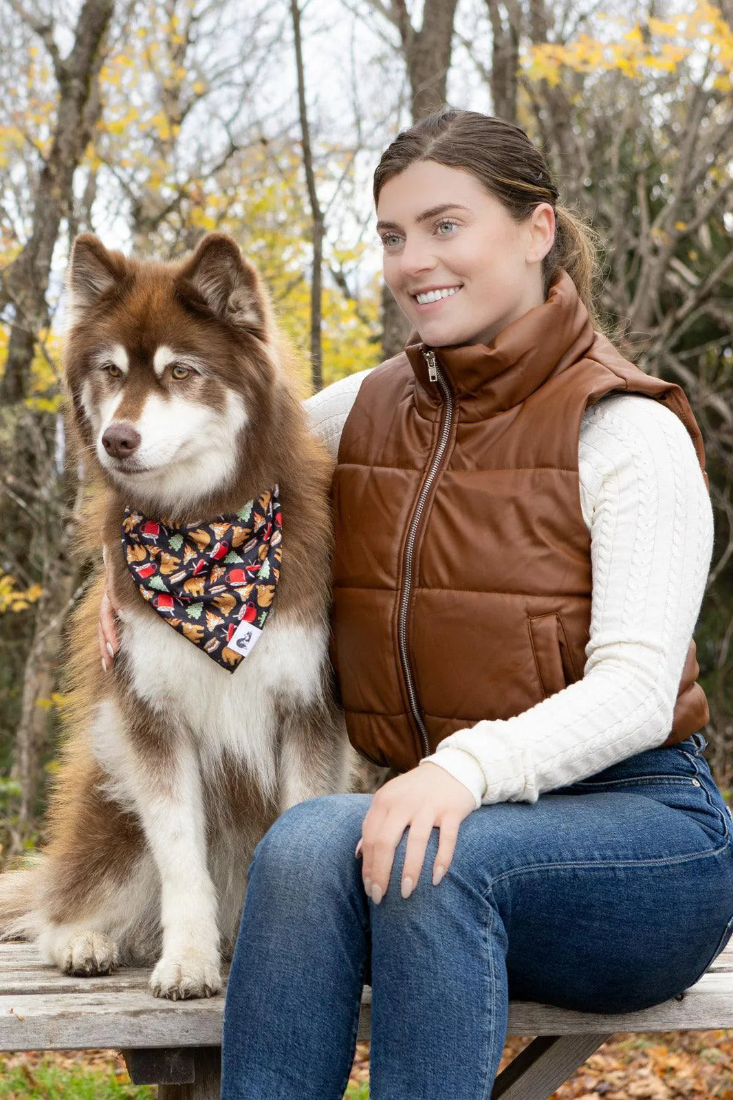 Woodland Tales Dog Bandana &amp; Matching Keychain
