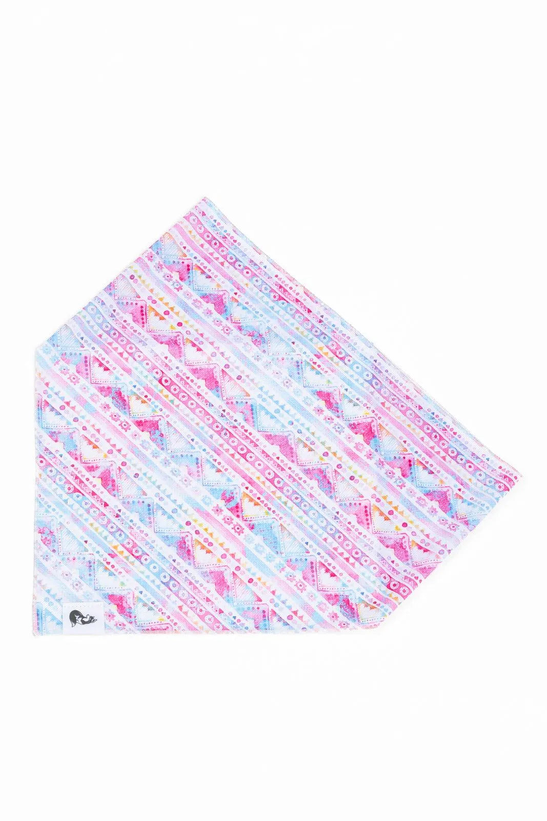 Pink and Blue Tribal Dog Bandana &amp; Matching Keychain