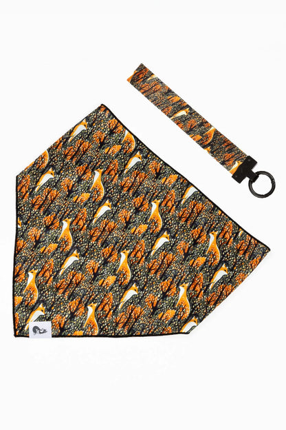 Foxes in Fall Dog Bandana &amp; Matching Keychain