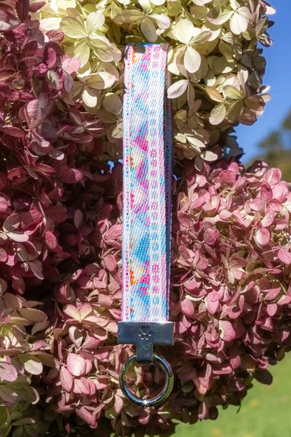 Pink and Blue Tribal Dog Bandana &amp; Matching Keychain