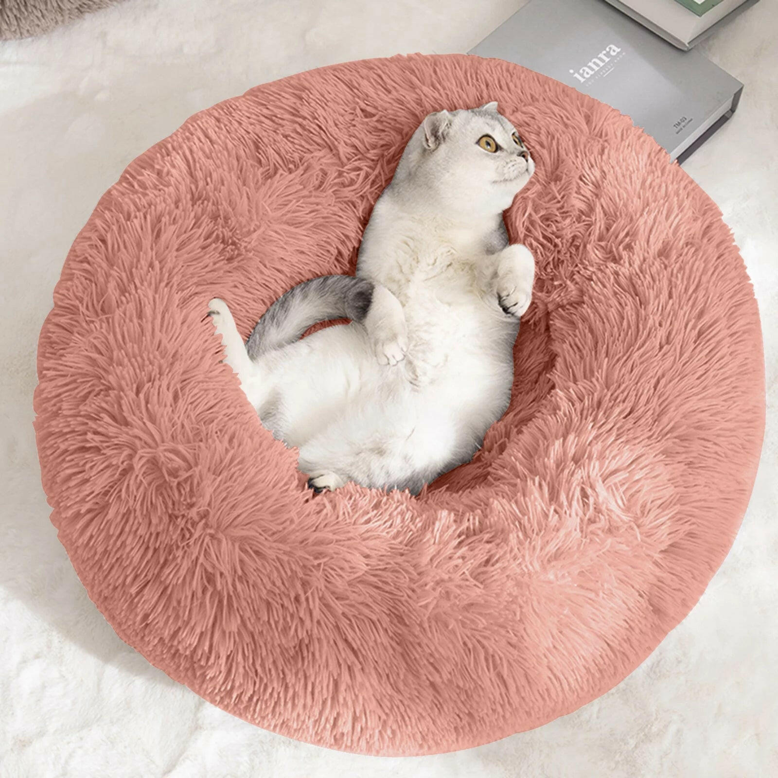 Cozy Donut Dog Bed: Anti-Anxiety &amp; Self-Warming Comfort