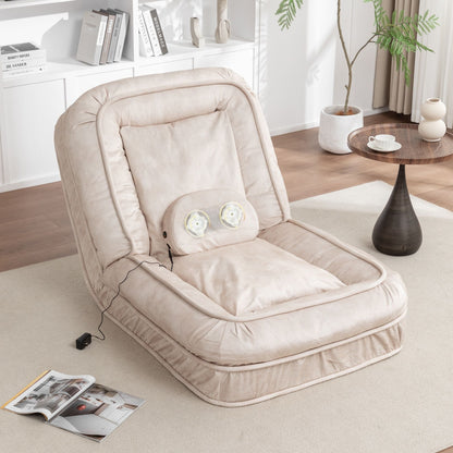 Upholstered Human Dog Bed And Pets, Bean Bag Floor Sofa With Massage Pillow, 5 Adjustable Positions &amp; 2 Soft Pillows