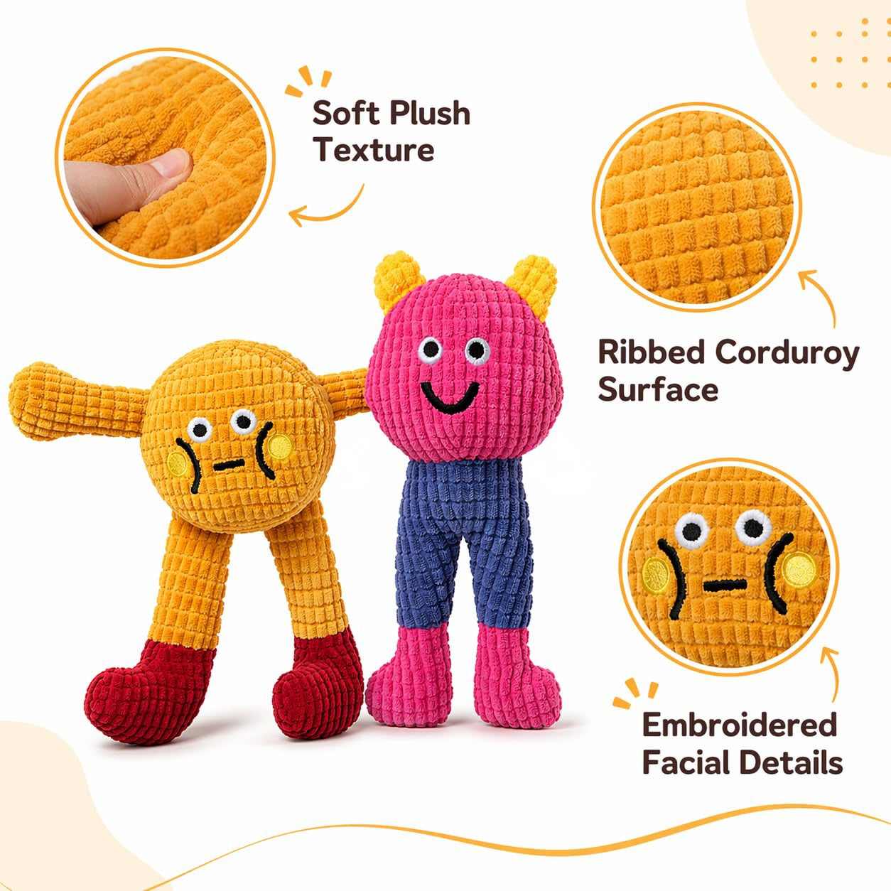 Cat&amp;Dog Chew Toys With Catnip Inside, Ecofriendly Material Made, Crinkle Paper &amp; Squeaky Ball Inside, Waffle And Baby Toy Combination Packaging, Cuddles Meow Chompclean, 2 Pack