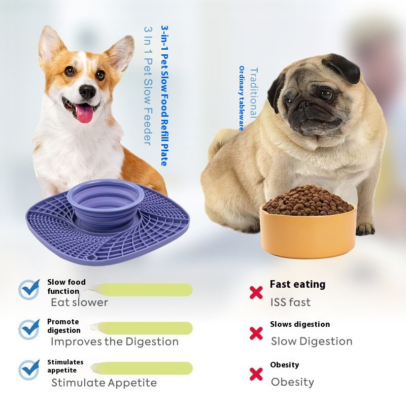 Folding Dog Pet Silicone Snack Placemat
