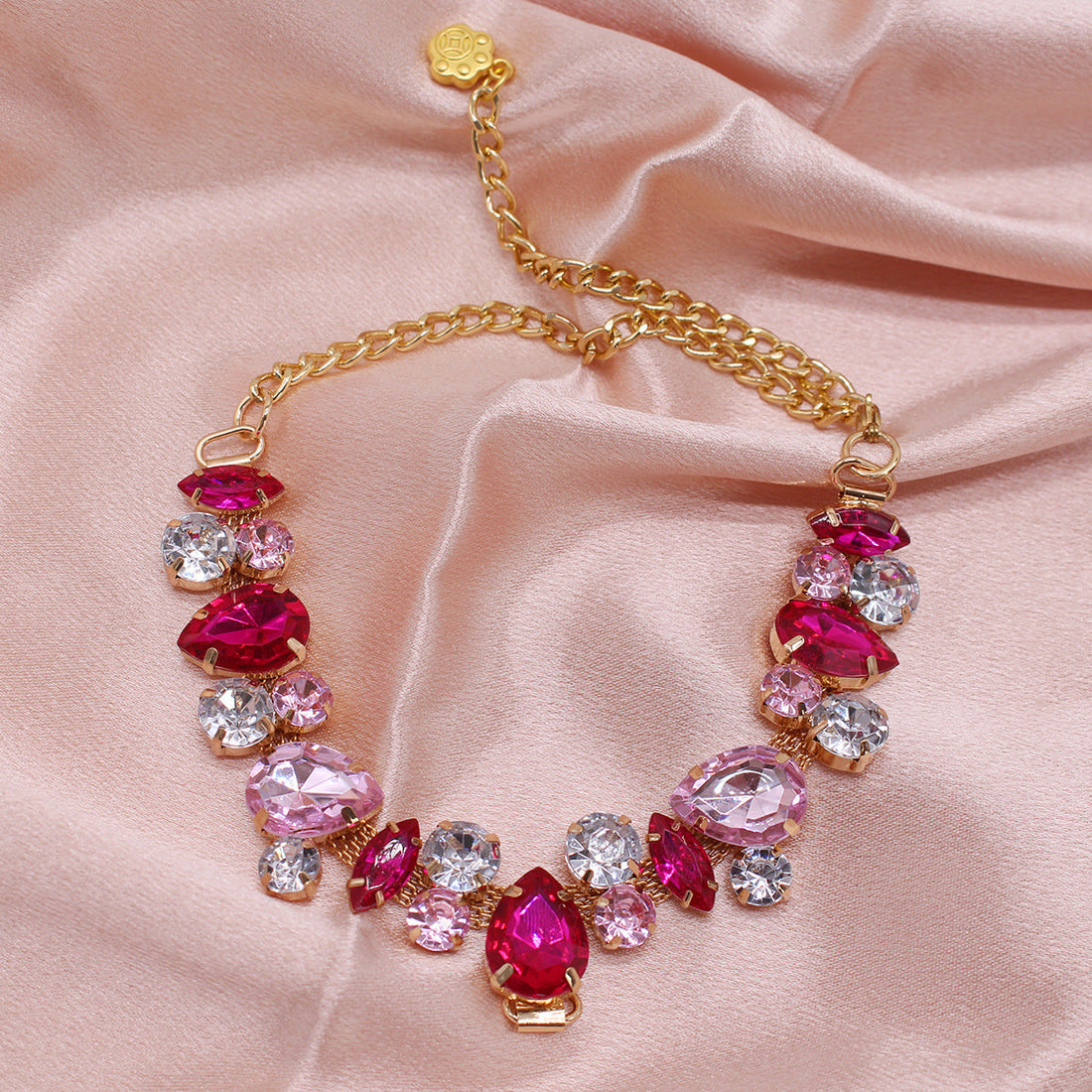Cat And Dog Gem Pearl Necklace Princess