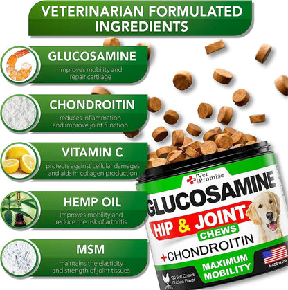 Glucosamine for Dogs 240 Count 2-Pack Hip &amp; Joint Chondroitin