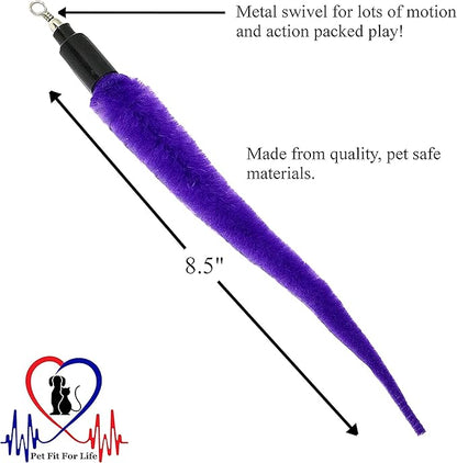Pet Fit For Life Cat Wand Toy: 5-Piece Worm Teaser &amp; Exerciser - Durable Flirt Pole/Cat Teaser Toy – Interactive Fun for Feline Fitness